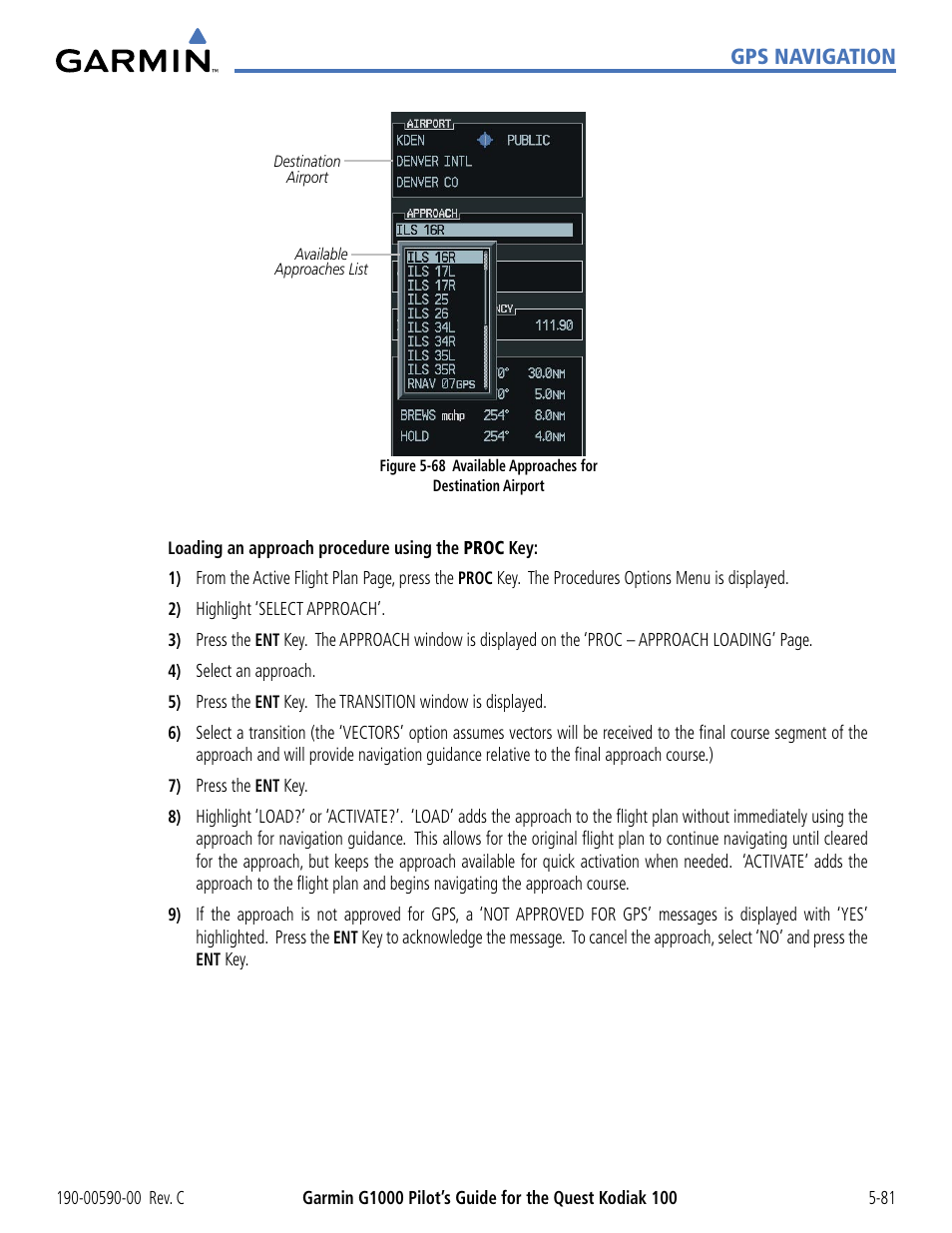 Gps navigation | Garmin G1000 Quest Kodiak User Manual | Page 197 / 340