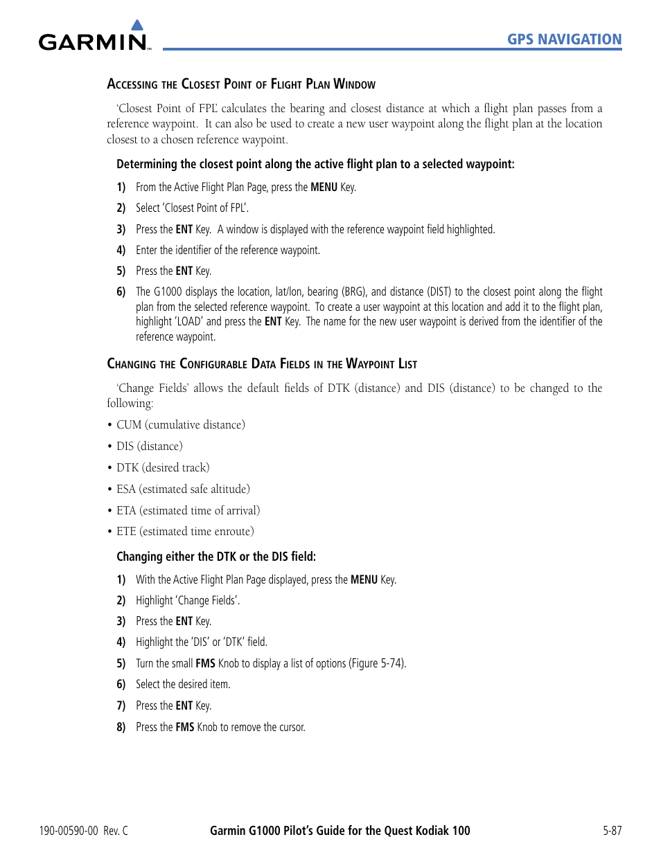 Garmin G1000 Quest Kodiak User Manual | Page 203 / 340