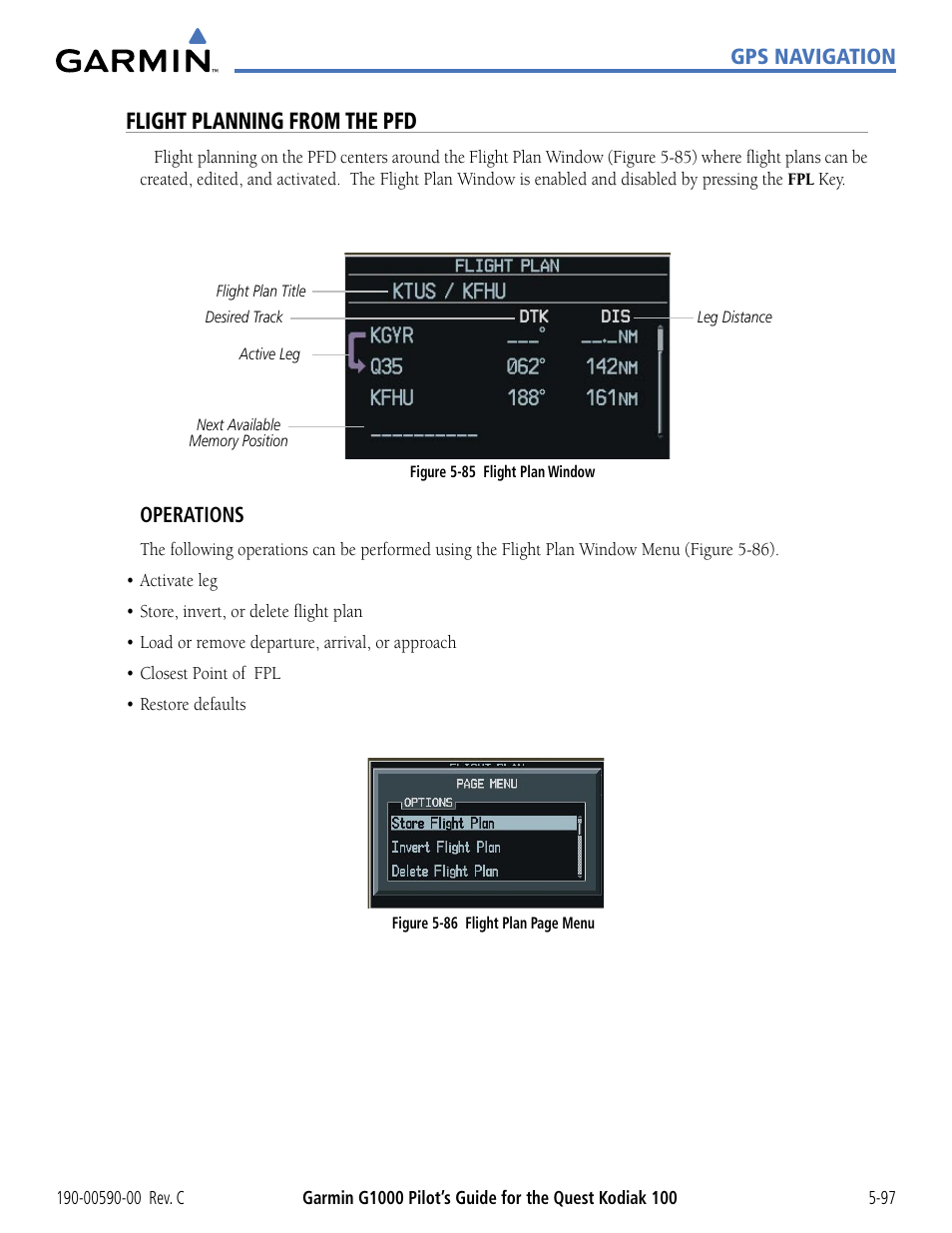 Flight planning from the pfd | Garmin G1000 Quest Kodiak User Manual | Page 213 / 340