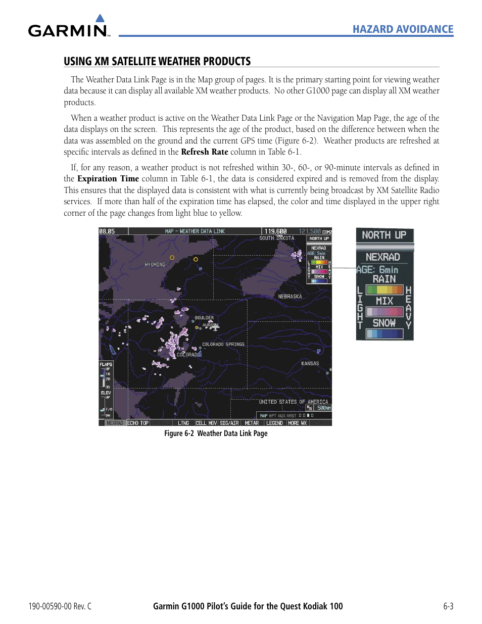 Using xm satellite weather products | Garmin G1000 Quest Kodiak User Manual | Page 235 / 340