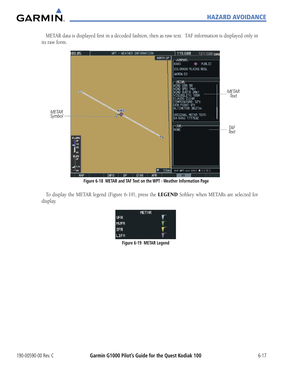 Hazard avoidance | Garmin G1000 Quest Kodiak User Manual | Page 249 / 340