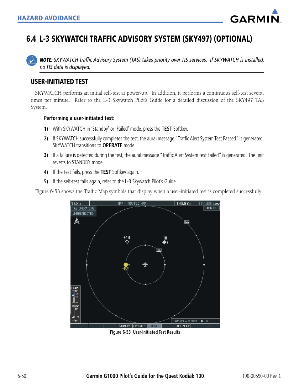 User-initiated test | Garmin G1000 Quest Kodiak User Manual | Page 282 / 340