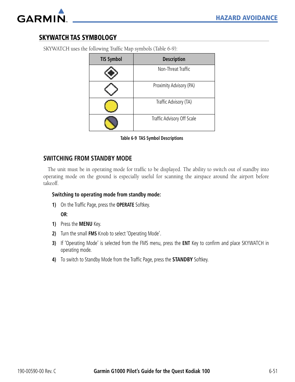 Skywatch tas symbology | Garmin G1000 Quest Kodiak User Manual | Page 283 / 340