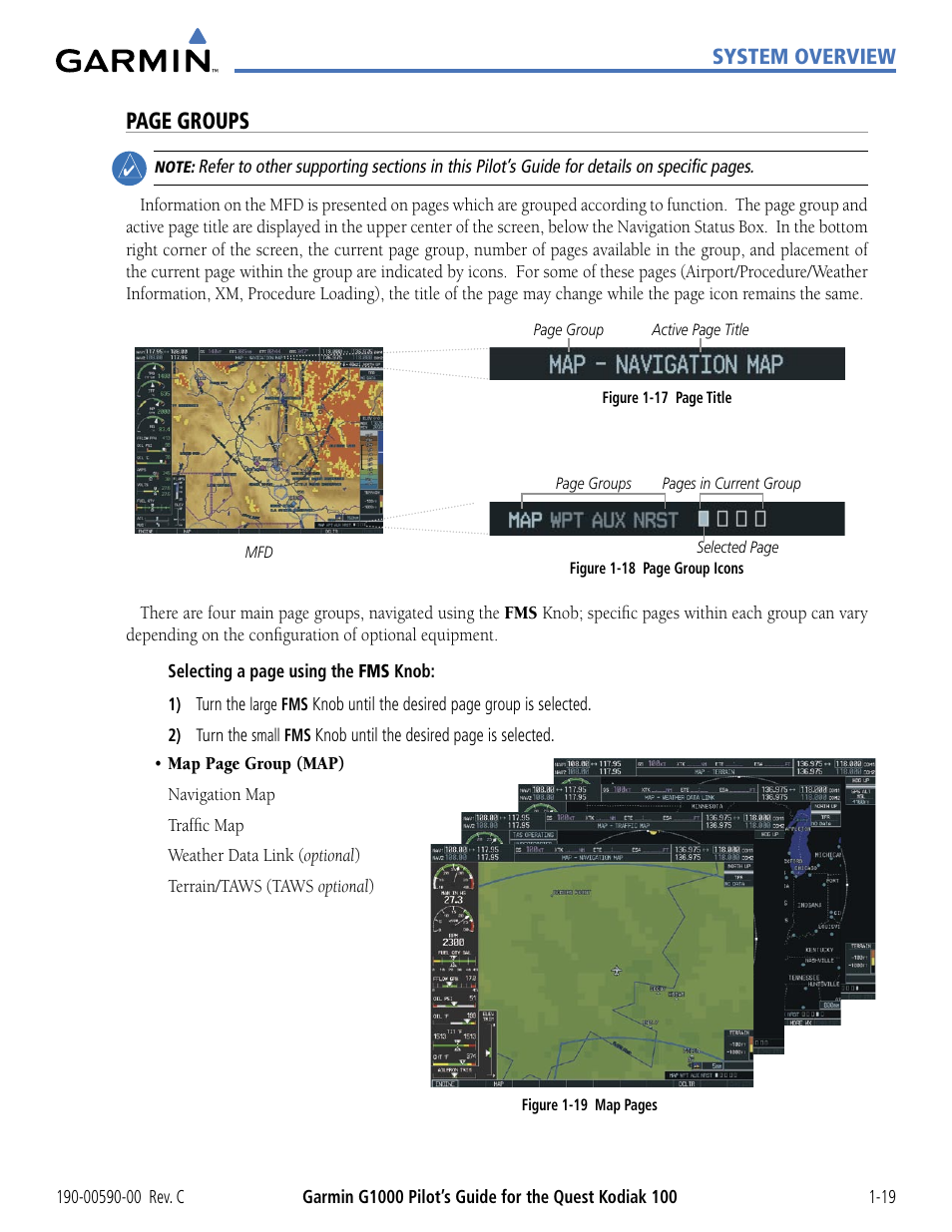 Page groups, System overview | Garmin G1000 Quest Kodiak User Manual | Page 29 / 340