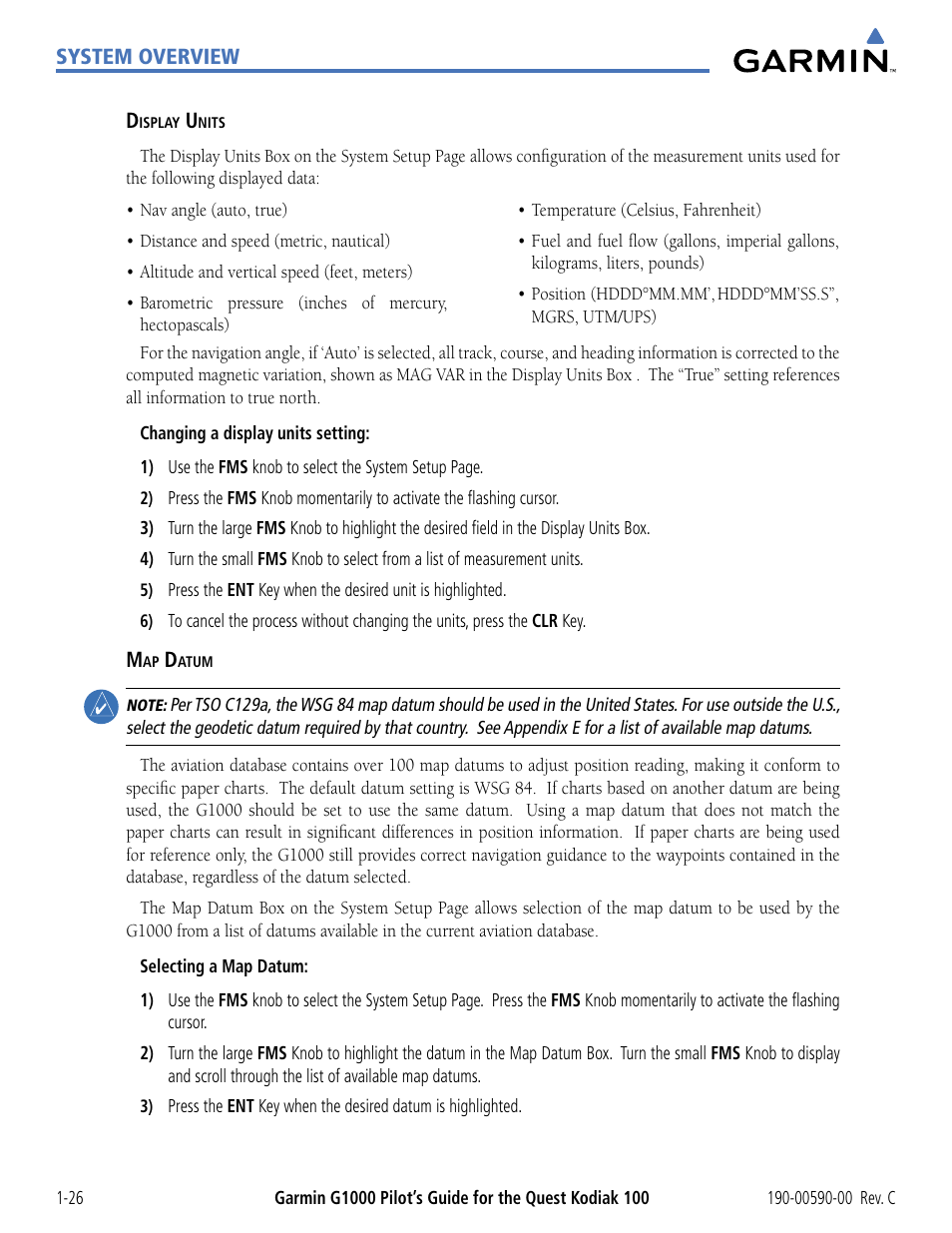 Garmin G1000 Quest Kodiak User Manual | Page 36 / 340