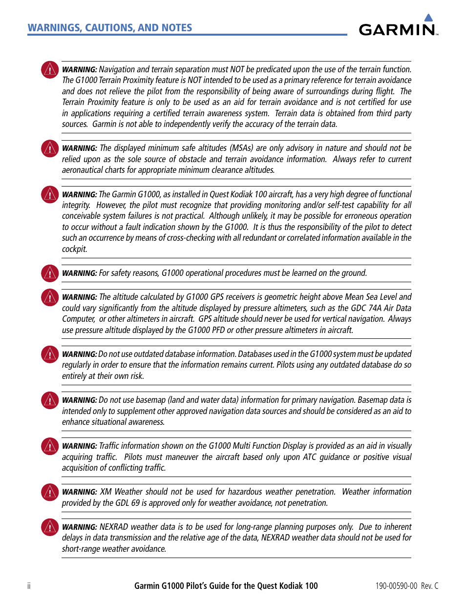 Garmin G1000 Quest Kodiak User Manual | Page 4 / 340