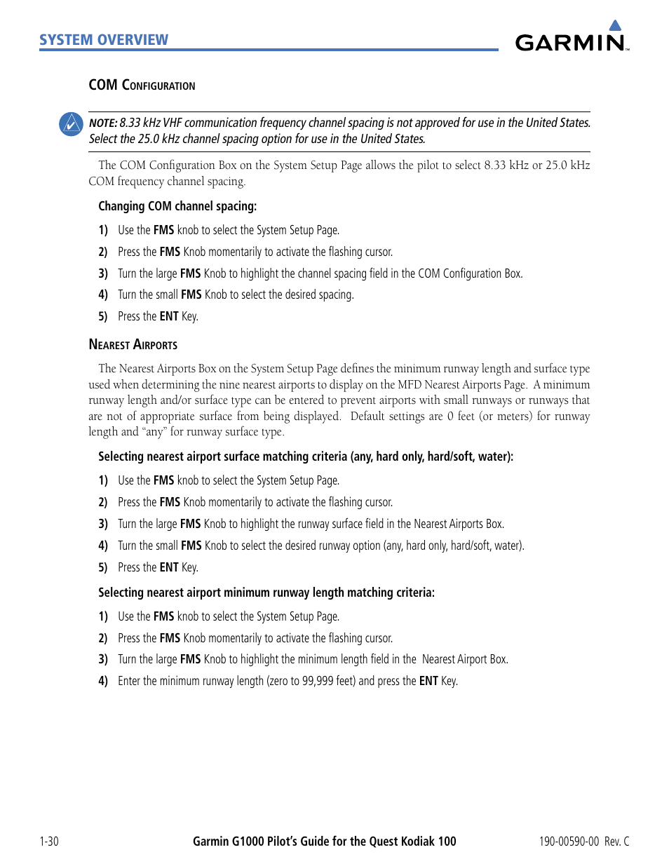 Garmin G1000 Quest Kodiak User Manual | Page 40 / 340