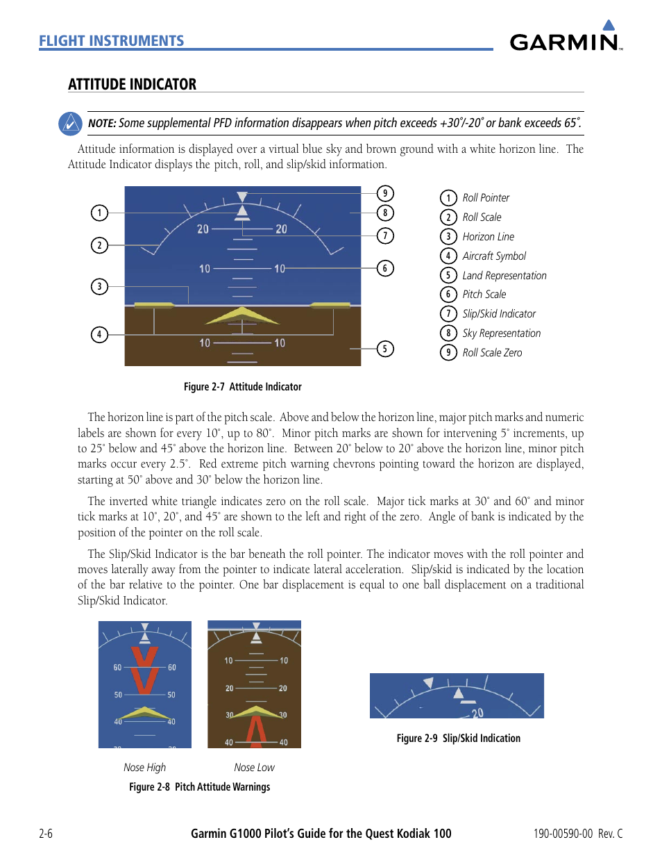 Attitude indicator, Flight instruments | Garmin G1000 Quest Kodiak User Manual | Page 50 / 340