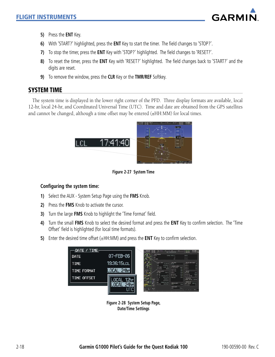 System time | Garmin G1000 Quest Kodiak User Manual | Page 62 / 340