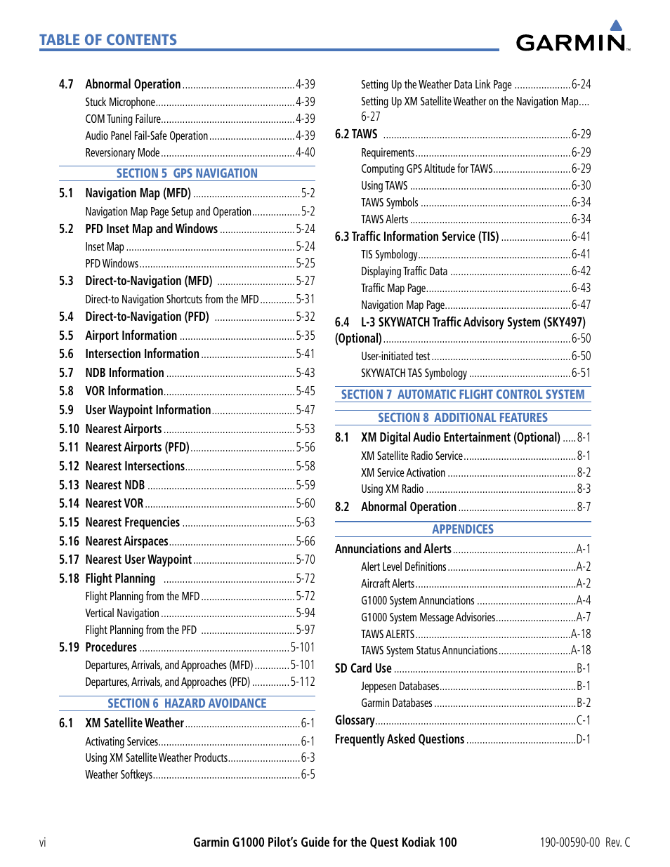 Garmin G1000 Quest Kodiak User Manual | Page 8 / 340