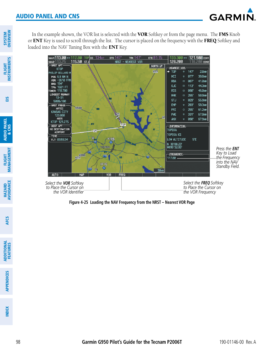 Audio panel and cns | Garmin G950 Tecnam 2006T User Manual | Page 110 / 348