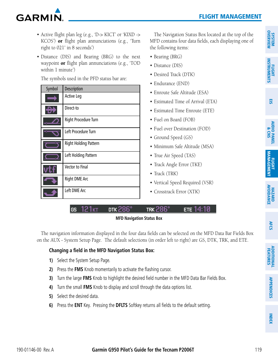Flight management | Garmin G950 Tecnam 2006T User Manual | Page 131 / 348