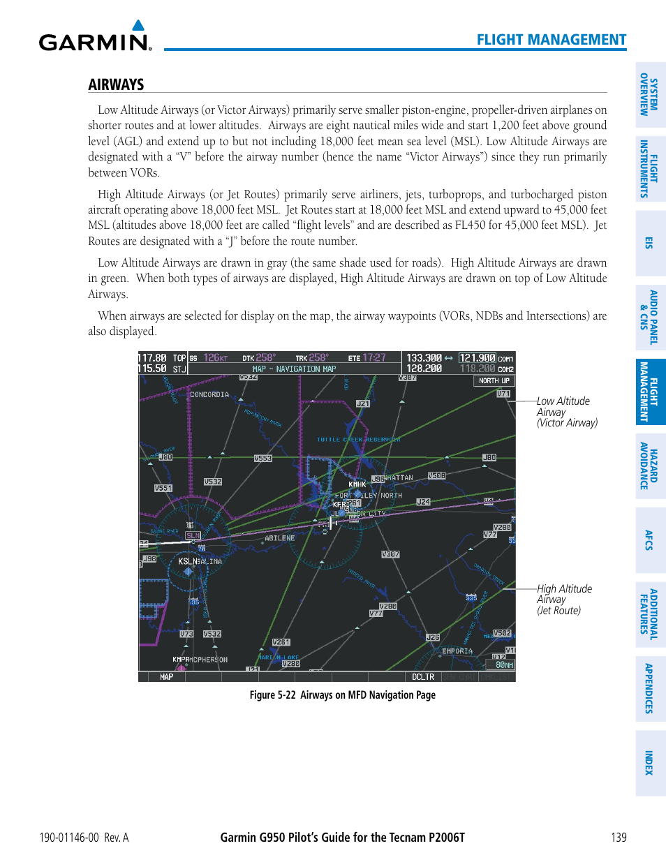 Airways, Flight management | Garmin G950 Tecnam 2006T User Manual | Page 151 / 348