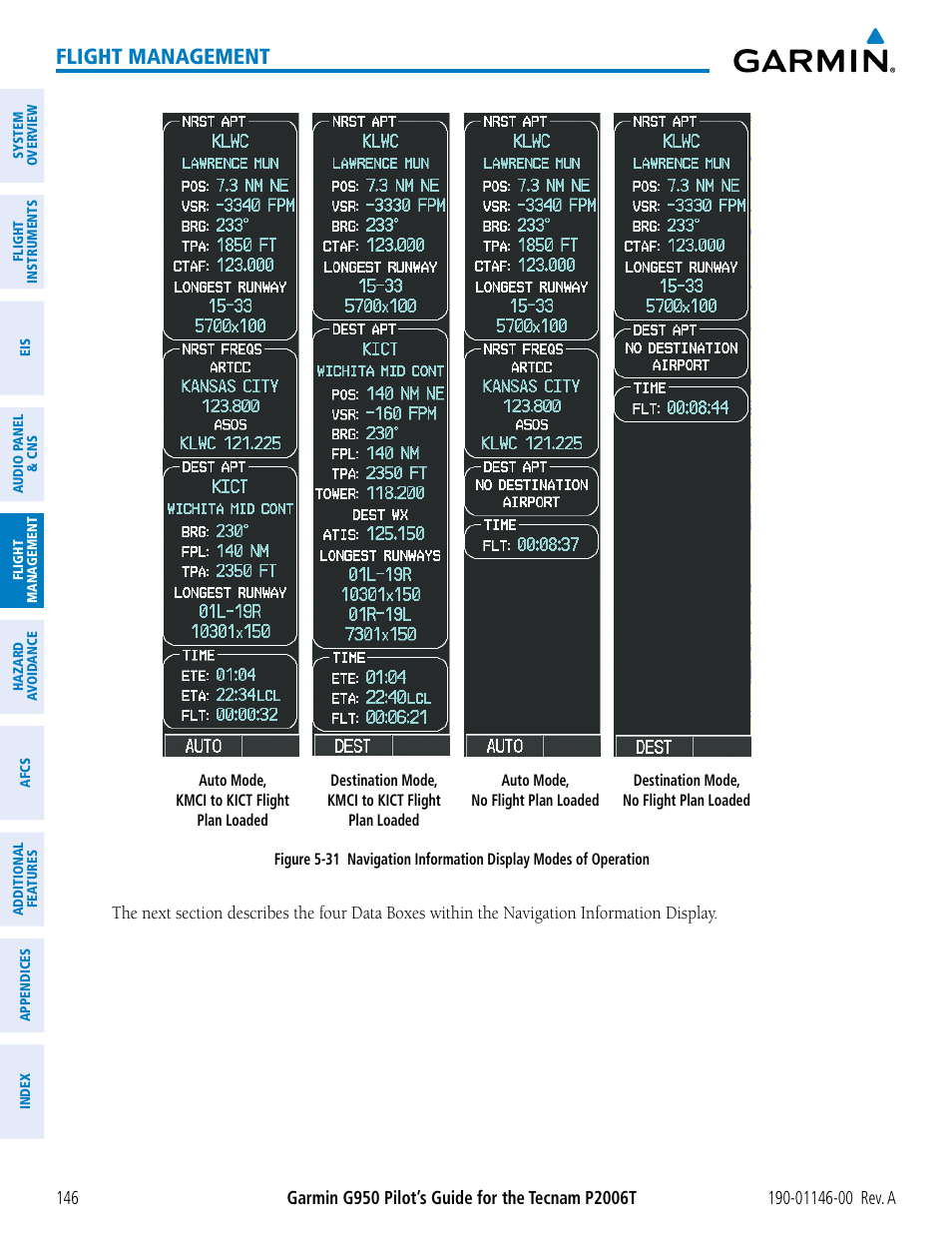 Flight management | Garmin G950 Tecnam 2006T User Manual | Page 158 / 348