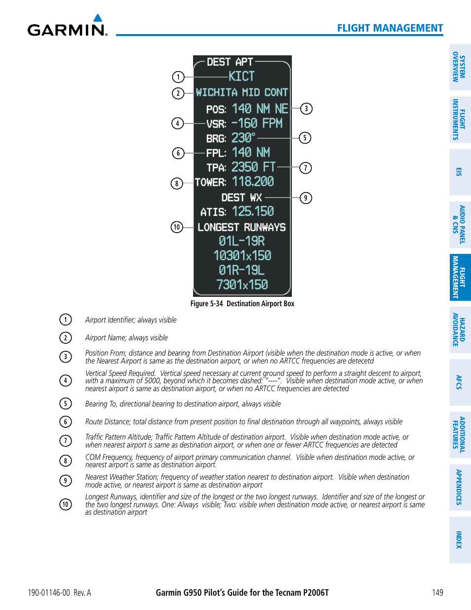 Flight management | Garmin G950 Tecnam 2006T User Manual | Page 161 / 348