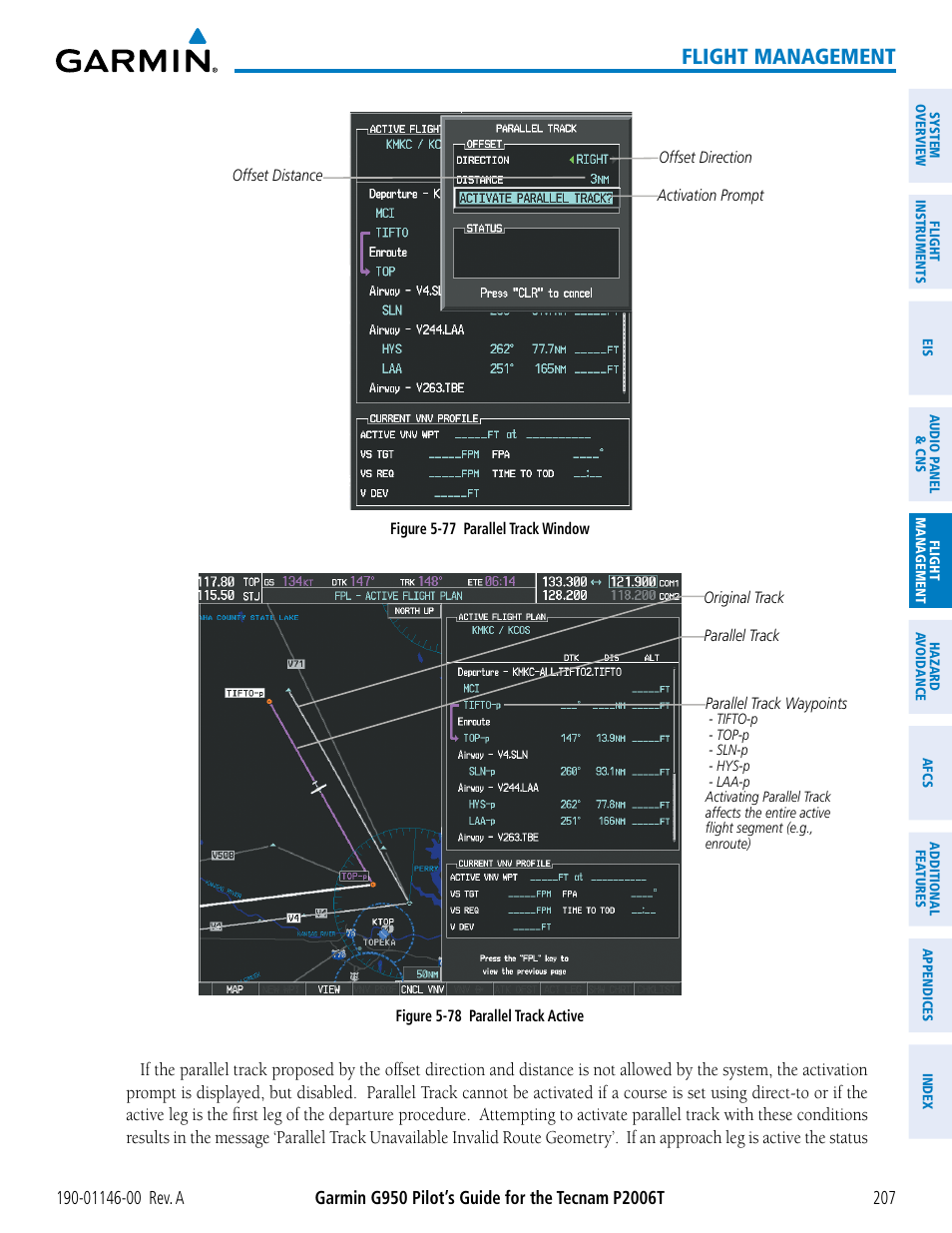 Flight management | Garmin G950 Tecnam 2006T User Manual | Page 219 / 348