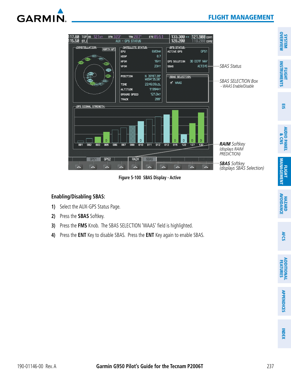 Flight management | Garmin G950 Tecnam 2006T User Manual | Page 249 / 348