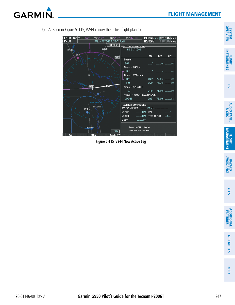 Flight management | Garmin G950 Tecnam 2006T User Manual | Page 259 / 348