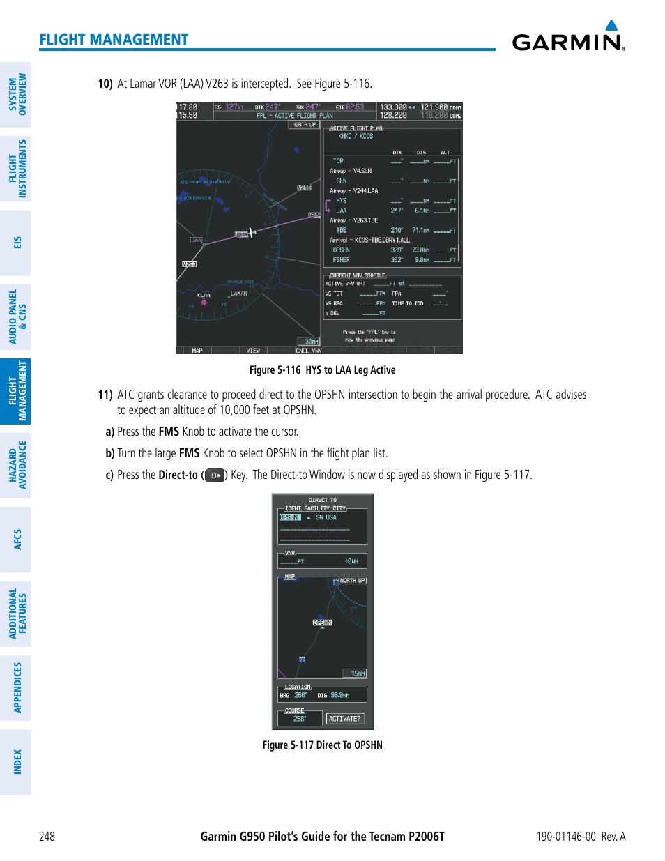 Flight management | Garmin G950 Tecnam 2006T User Manual | Page 260 / 348