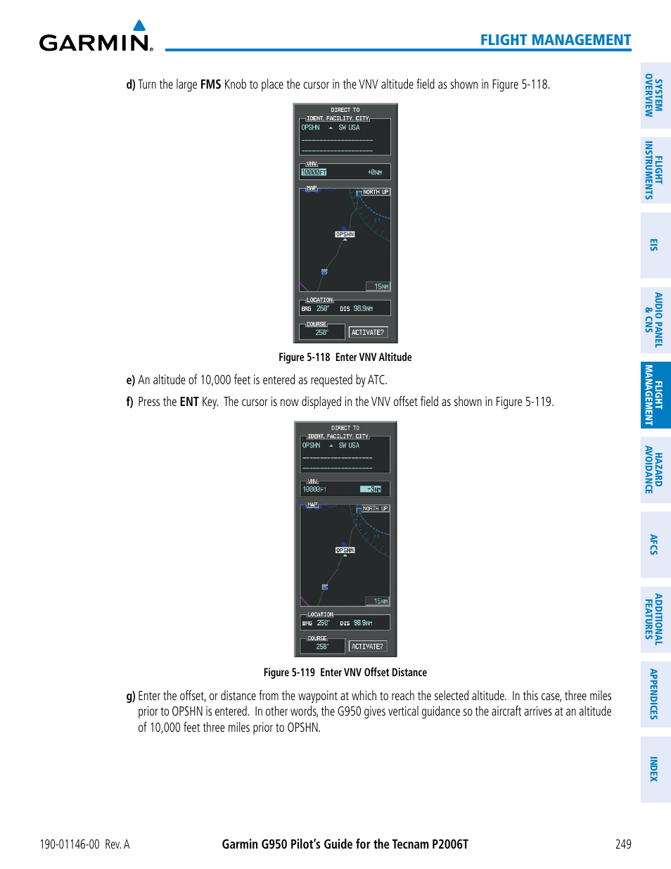 Flight management | Garmin G950 Tecnam 2006T User Manual | Page 261 / 348