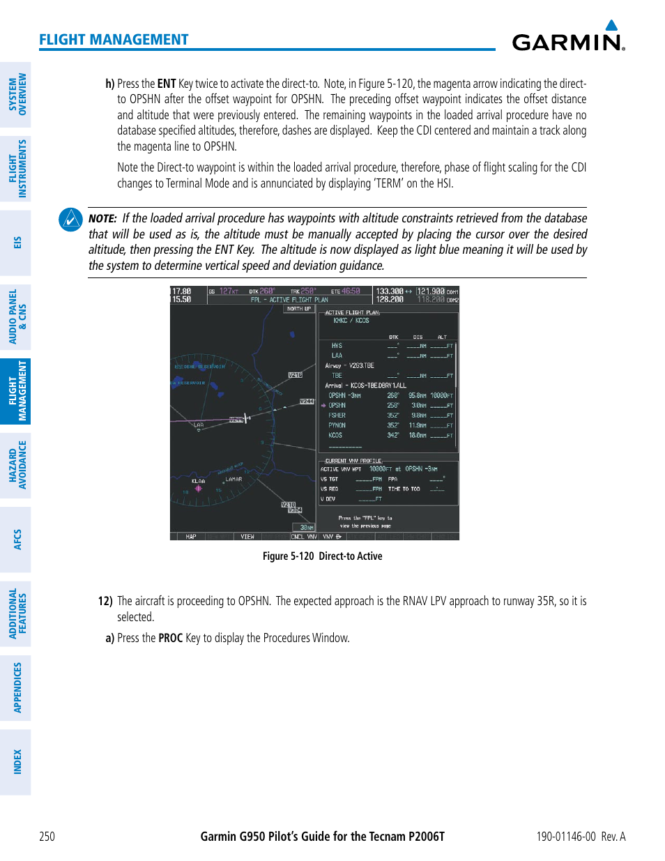 Flight management | Garmin G950 Tecnam 2006T User Manual | Page 262 / 348