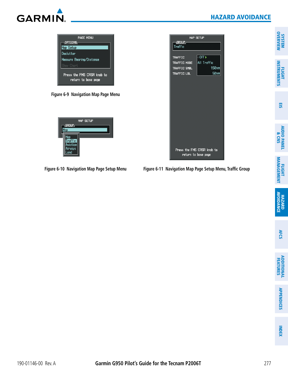 Hazard avoidance | Garmin G950 Tecnam 2006T User Manual | Page 289 / 348