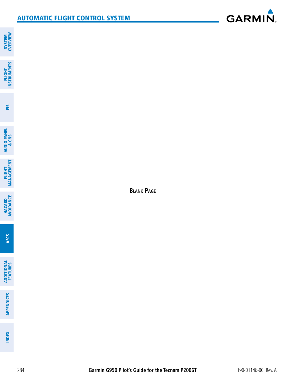 Automatic flight control system | Garmin G950 Tecnam 2006T User Manual | Page 296 / 348