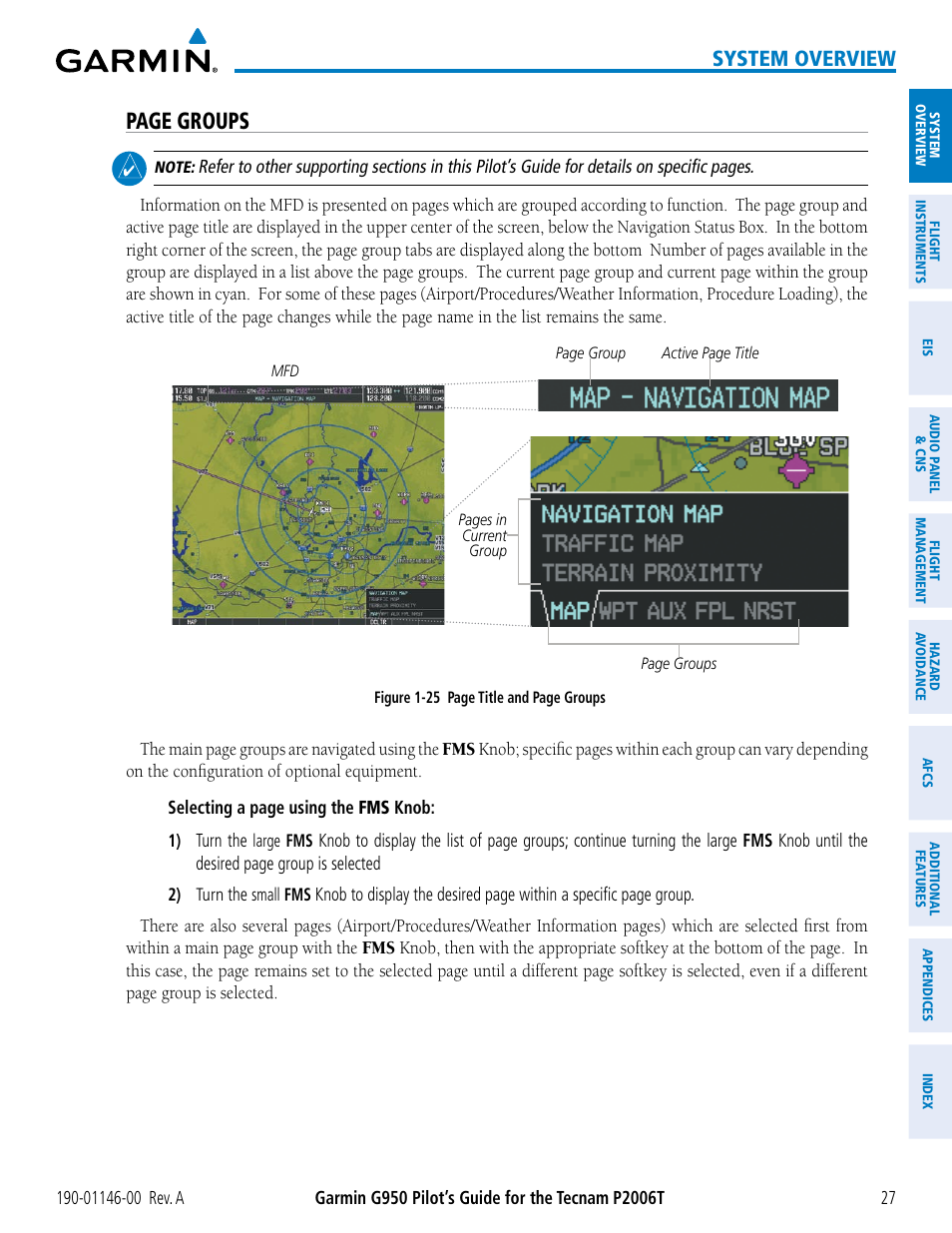 Page groups, System overview | Garmin G950 Tecnam 2006T User Manual | Page 39 / 348