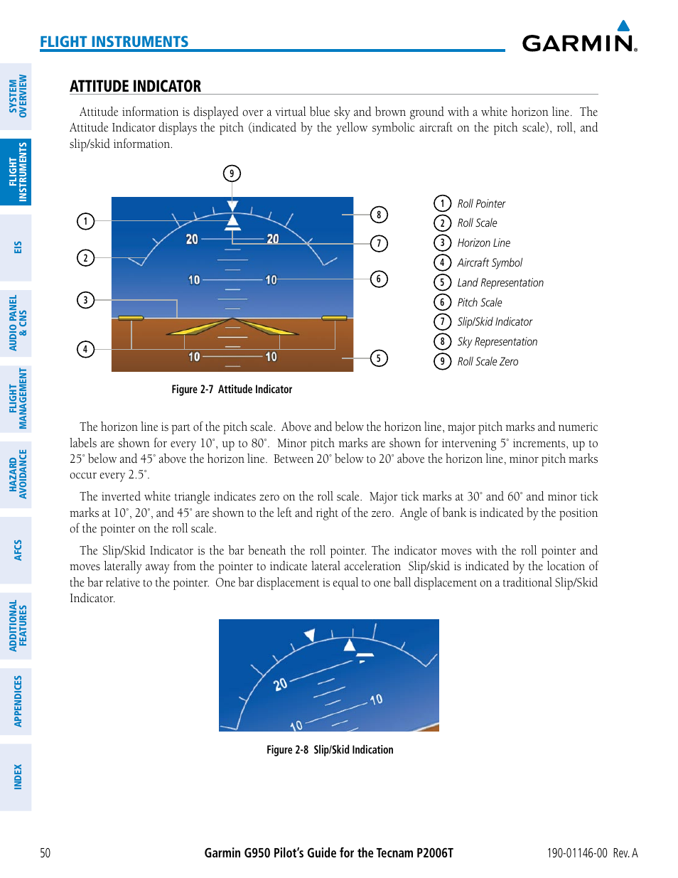 Attitude indicator, Flight instruments | Garmin G950 Tecnam 2006T User Manual | Page 62 / 348