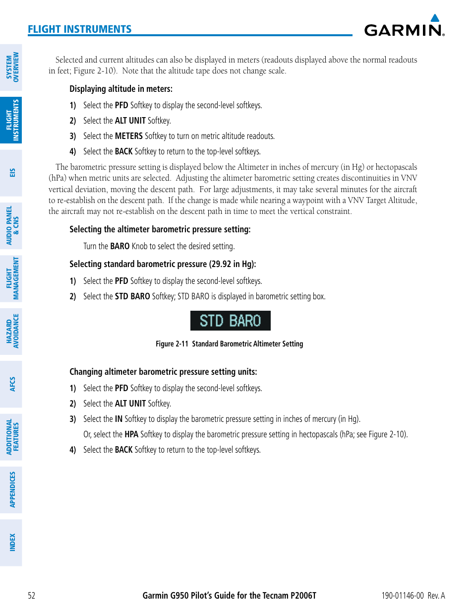 Flight instruments | Garmin G950 Tecnam 2006T User Manual | Page 64 / 348