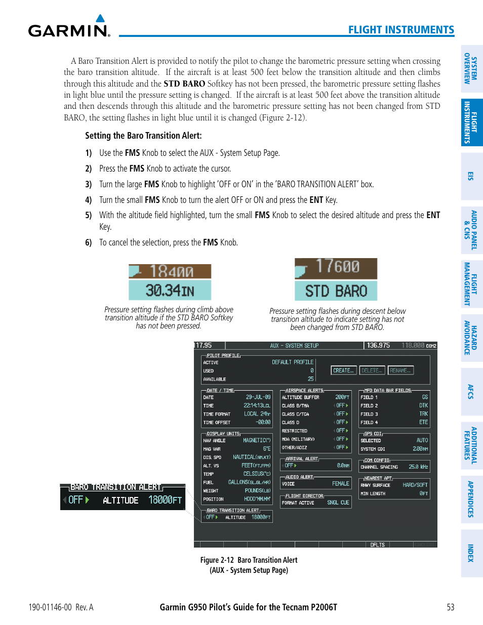 Flight instruments | Garmin G950 Tecnam 2006T User Manual | Page 65 / 348