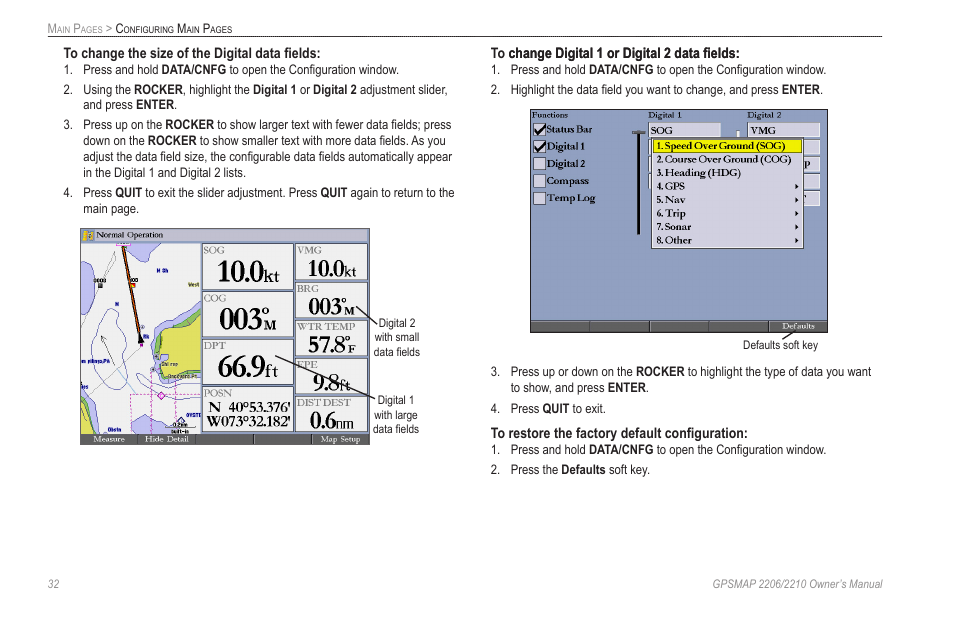 Garmin GPSMAP 2210 User Manual | Page 40 / 106