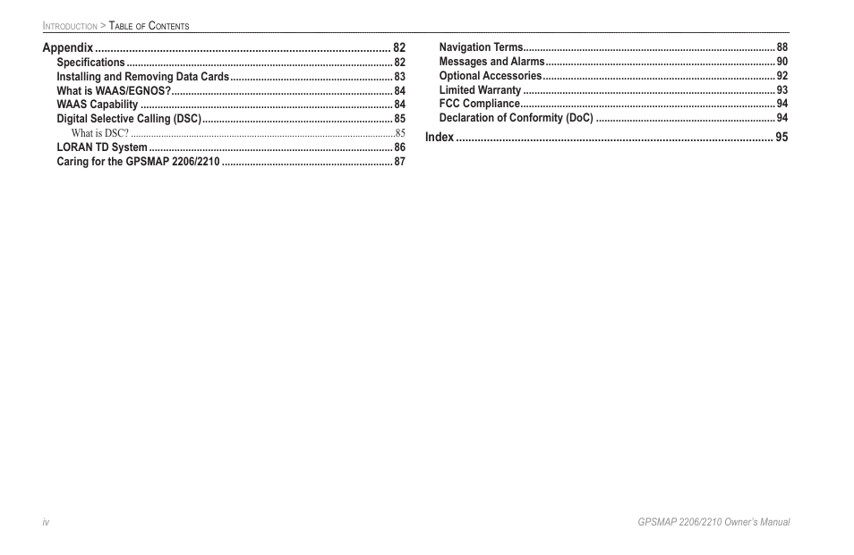 Garmin GPSMAP 2210 User Manual | Page 6 / 106