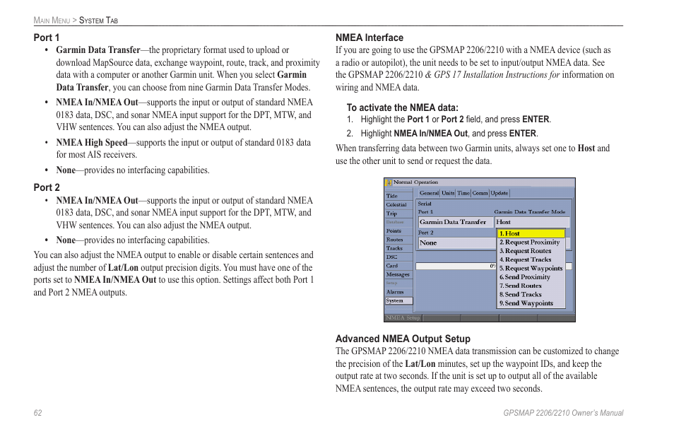 Garmin GPSMAP 2210 User Manual | Page 70 / 106