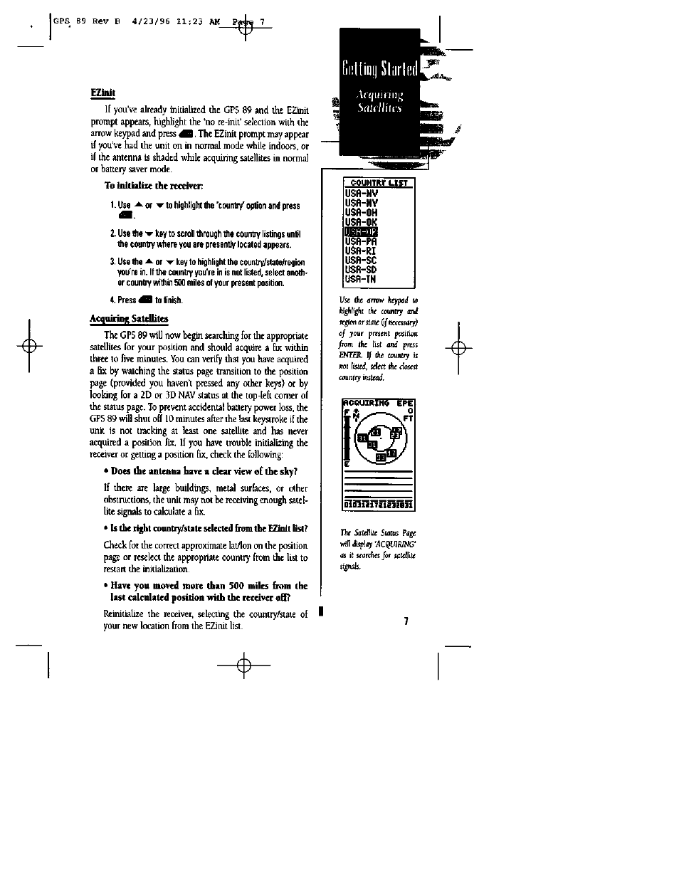 Ezüüt, Press to finish, Usa-oh | Usfi-nv usfl-hv, Usfi-pfl usr-ri usft-sc usft-sd usa-tn | Garmin GPS 89 User Manual | Page 11 / 68