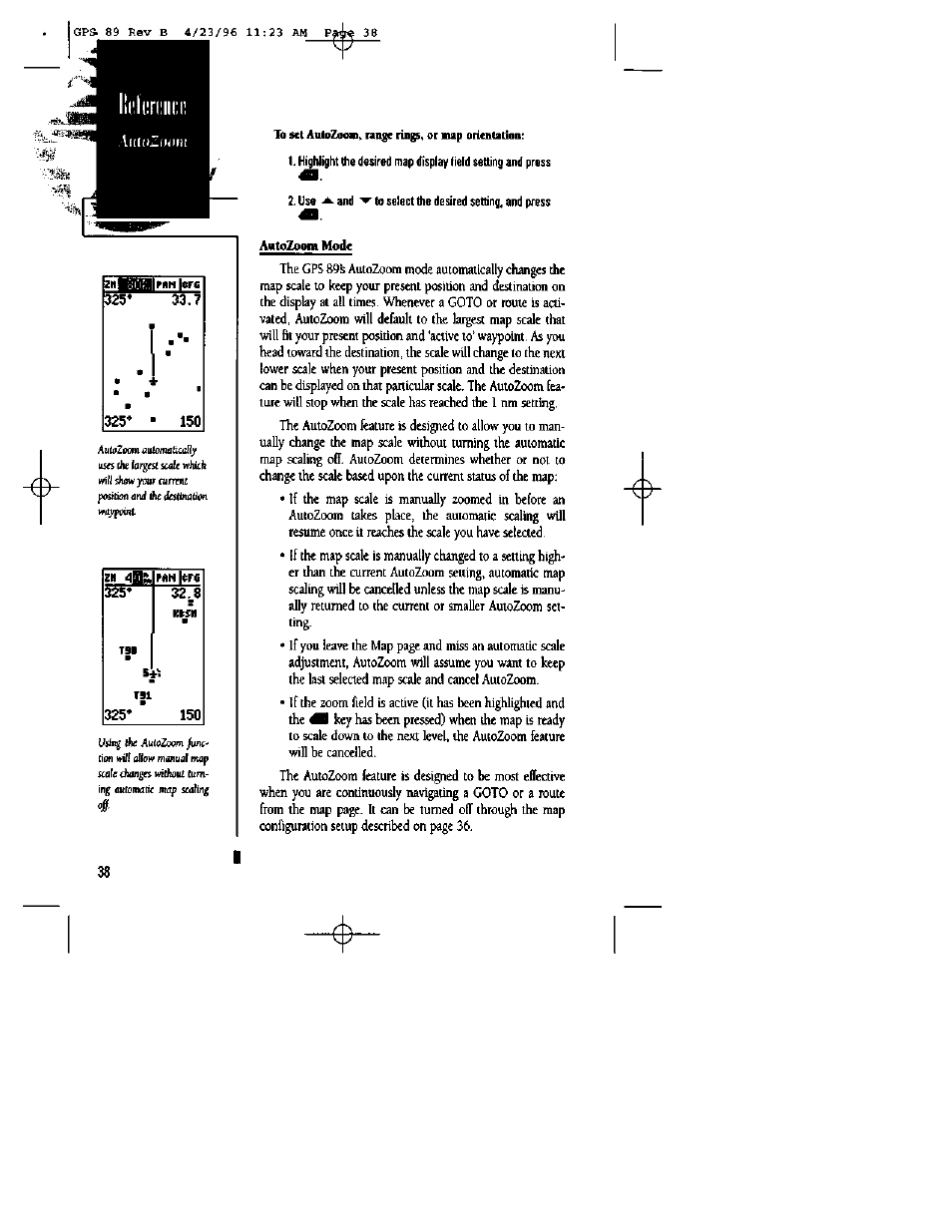 Range rings, or map orlcniadon | Garmin GPS 89 User Manual | Page 42 / 68