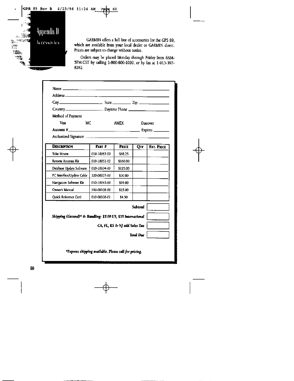 Garmin GPS 89 User Manual | Page 64 / 68