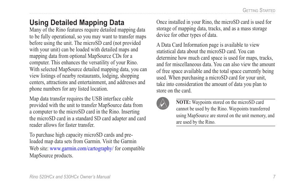 Using detailed mapping data | Garmin RINO 530HCx User Manual | Page 13 / 74