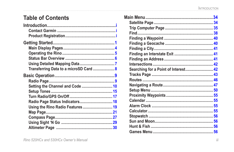 Garmin RINO 530HCx User Manual | Page 5 / 74