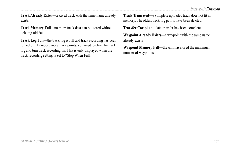 Garmin GPSMAP 182C User Manual | Page 113 / 126