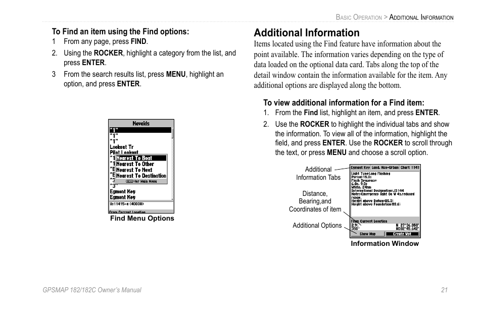 Additional information | Garmin GPSMAP 182C User Manual | Page 27 / 126