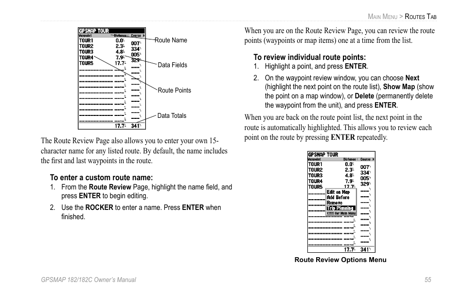 Garmin GPSMAP 182C User Manual | Page 61 / 126