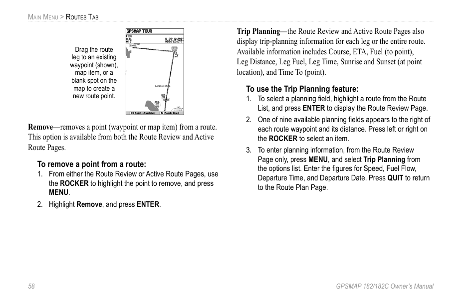 Garmin GPSMAP 182C User Manual | Page 64 / 126