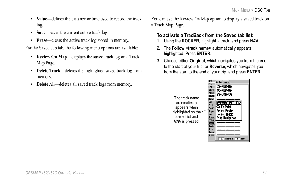 Garmin GPSMAP 182C User Manual | Page 67 / 126