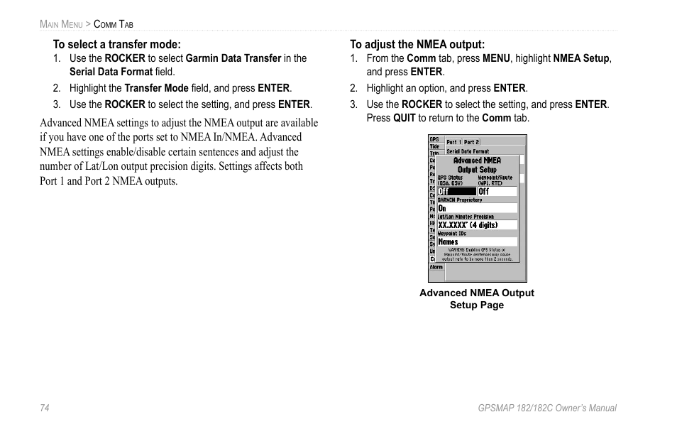 Garmin GPSMAP 182C User Manual | Page 80 / 126