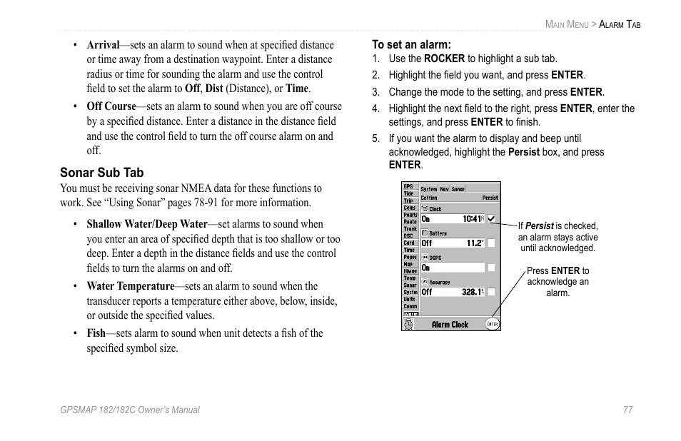 Garmin GPSMAP 182C User Manual | Page 83 / 126