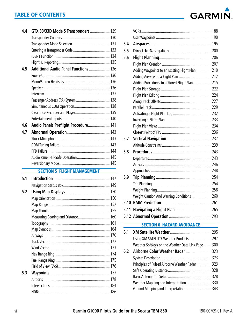 Garmin G1000 Socata TBM 850 User Manual | Page 10 / 588