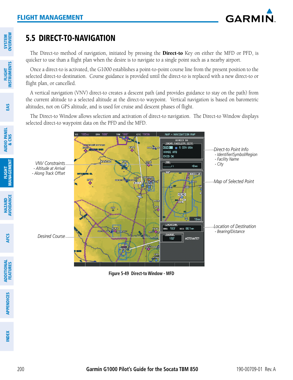 5 direct-to-navigation, Flight management | Garmin G1000 Socata TBM 850 User Manual | Page 212 / 588