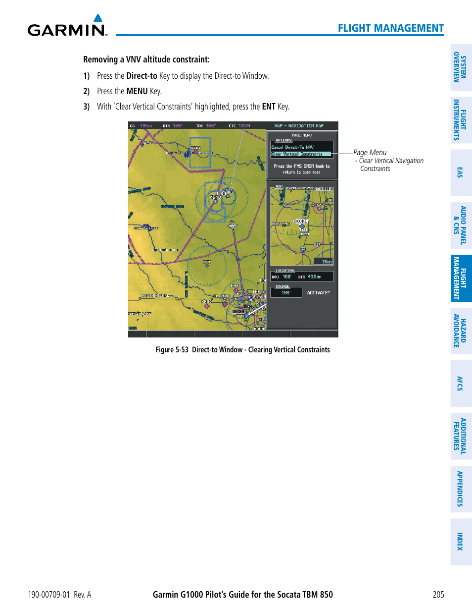 Flight management | Garmin G1000 Socata TBM 850 User Manual | Page 217 / 588