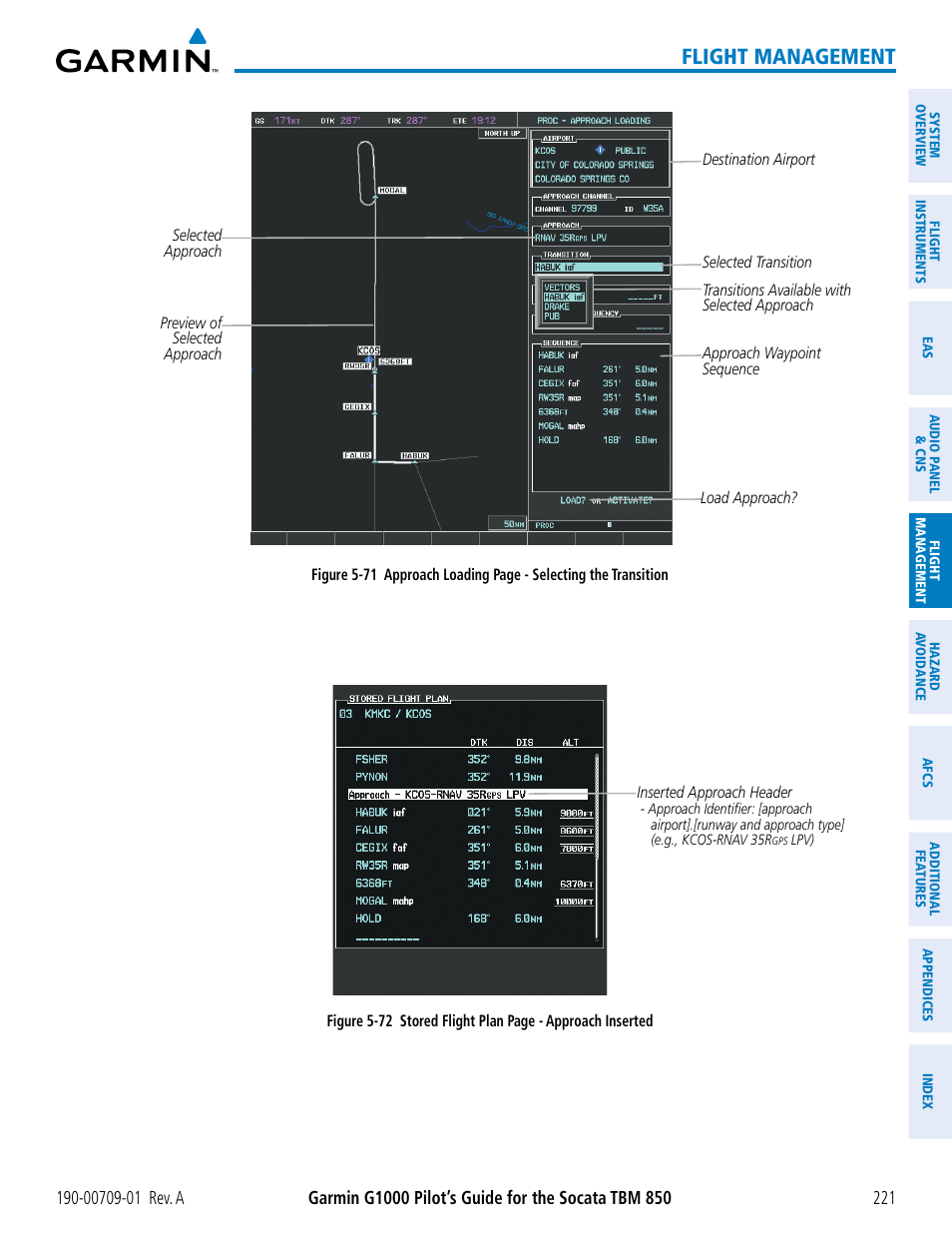 Flight management | Garmin G1000 Socata TBM 850 User Manual | Page 233 / 588